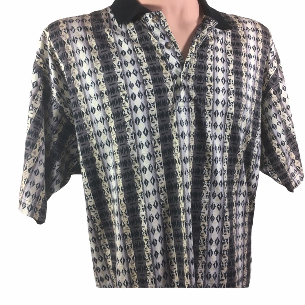 Tribal‎ Print Polo Shirt